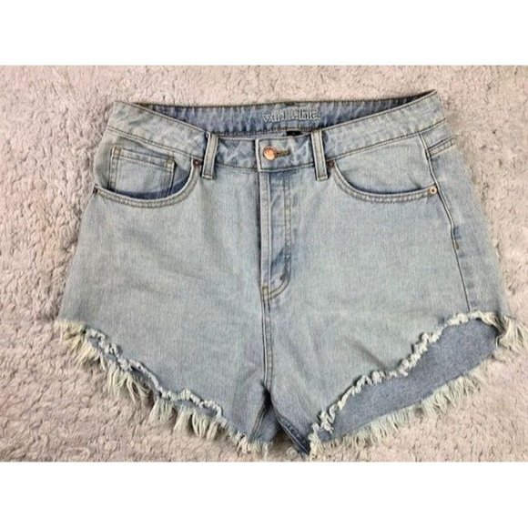 Wild Fable Size 10 Womens Shorts High Rise Cut Off Light Wash Cotton - Picture 1 of 4